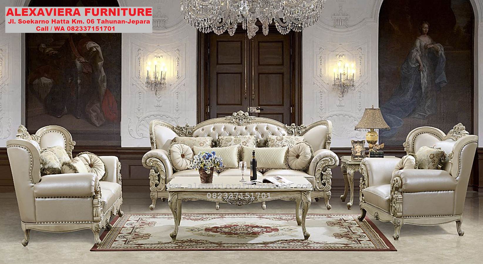 Sofa Set Ruang Tamu Klasik Eropa Murah Modern KT 068 Furniture